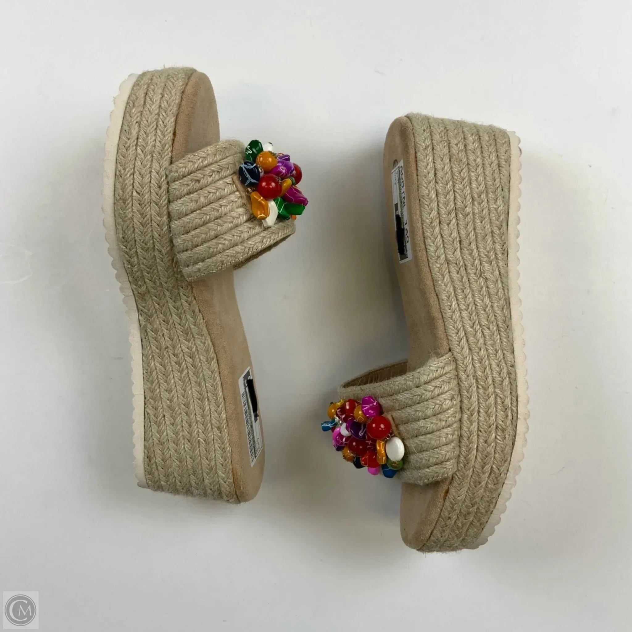 Sandals Heels Wedge By Clothes Mentor In Multi-colored, Size: 7