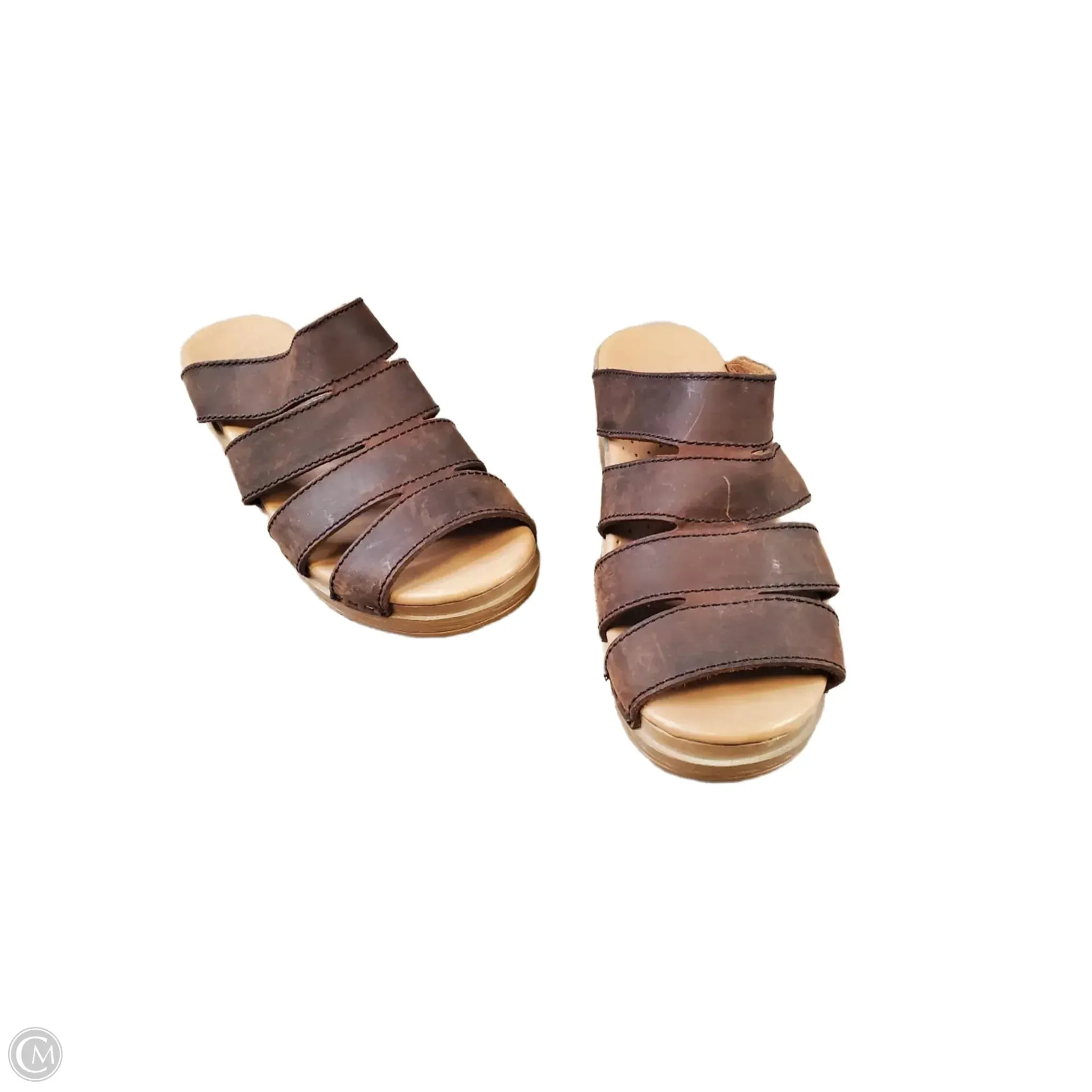 Sandals Heels Wedge By Dansko In Brown, Size: 8.5