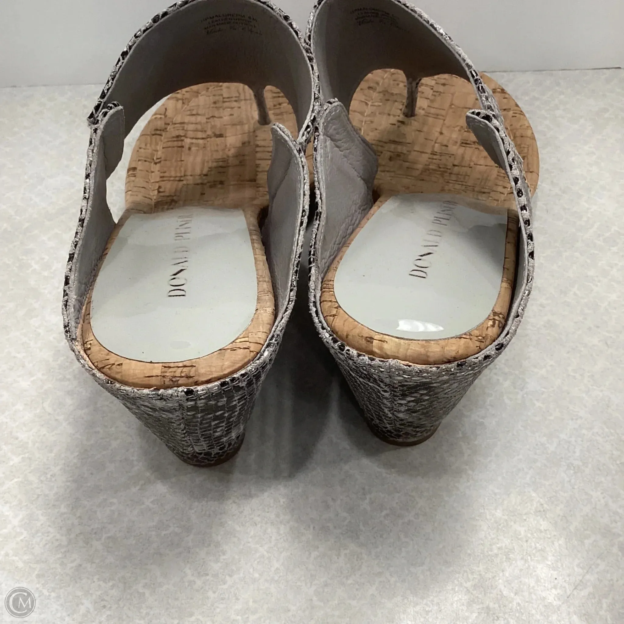 Sandals Heels Wedge By Donald Pliner In Grey, Size: 9