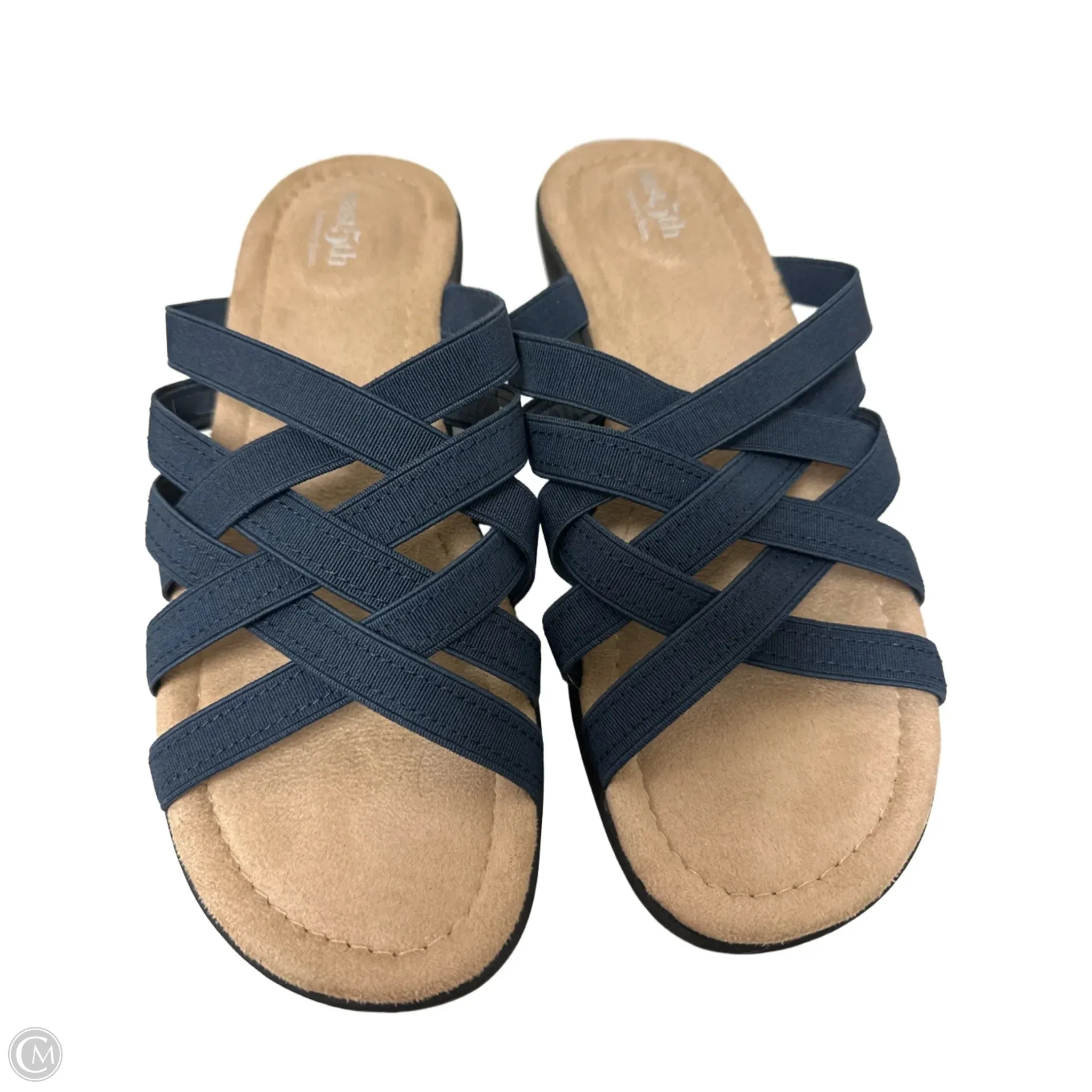 Sandals Heels Wedge By East 5th In Navy, Size: 8