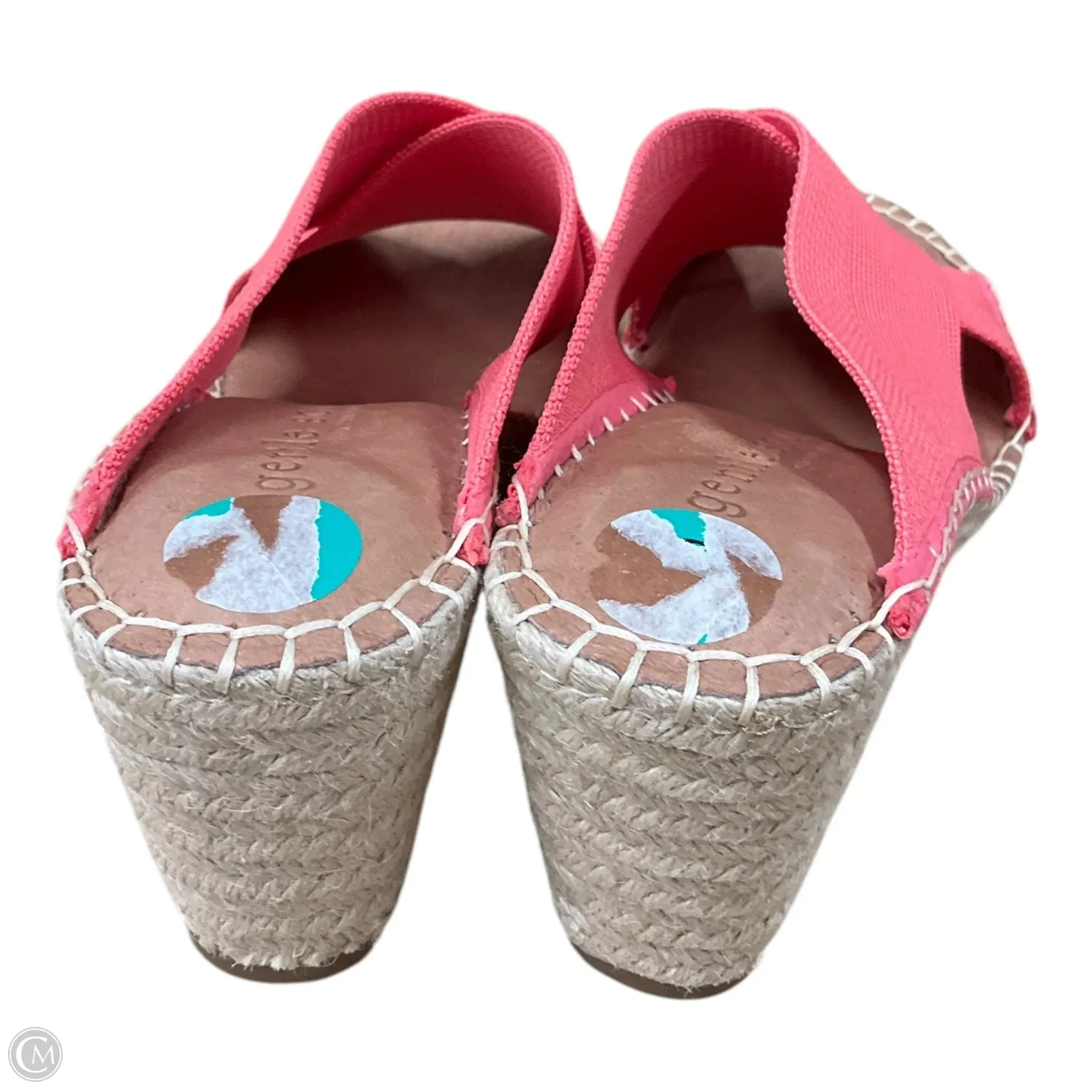Sandals Heels Wedge By Gentle Souls In Peach, Size: 8