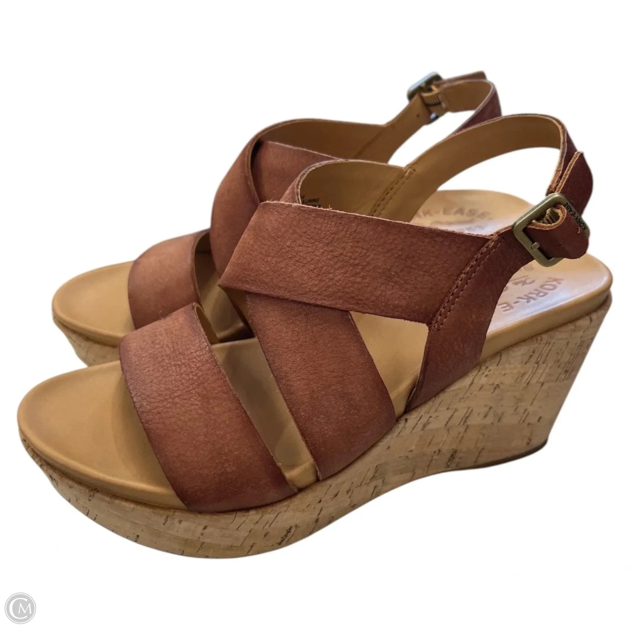 Sandals Heels Wedge By Kork Ease In Brown, Size: 7