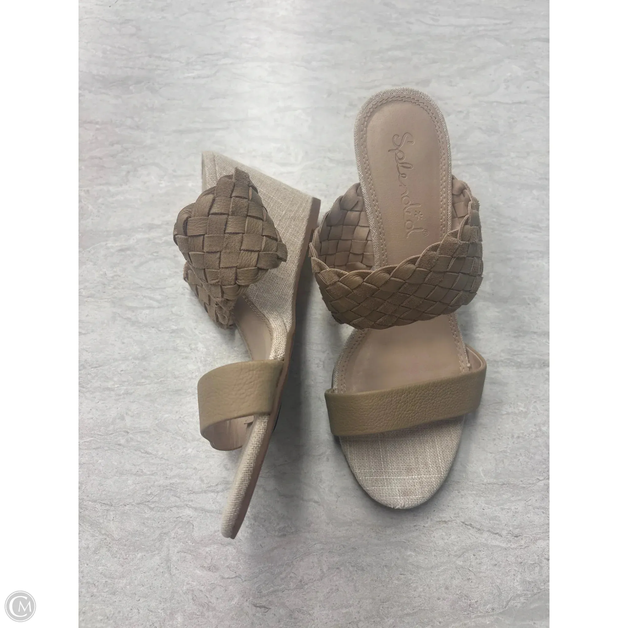 Sandals Heels Wedge By Splendid In Tan, Size: 7