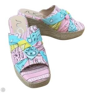 Sandals Heels Wedge By Sugar In Multi-colored, Size: 8