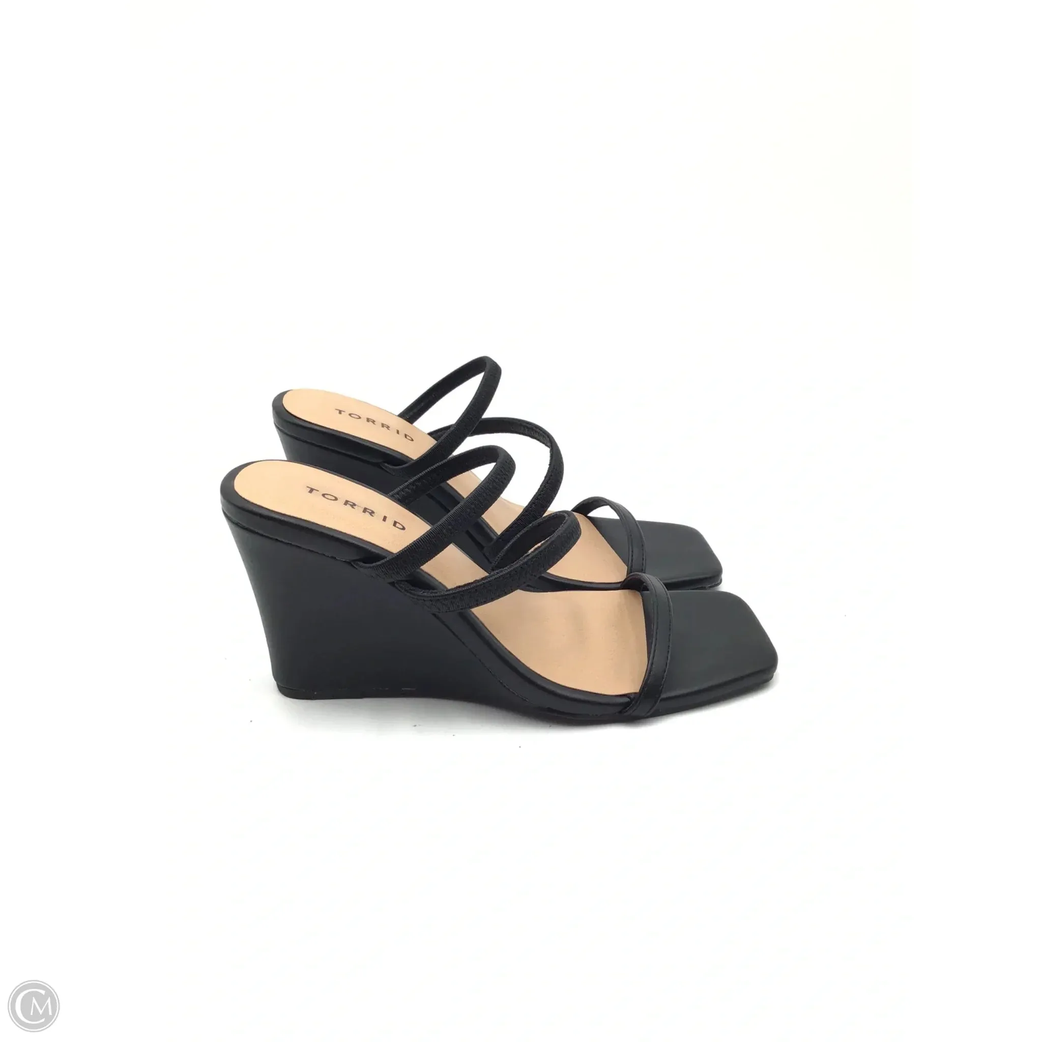 Sandals Heels Wedge By Torrid In Black, Size: 7