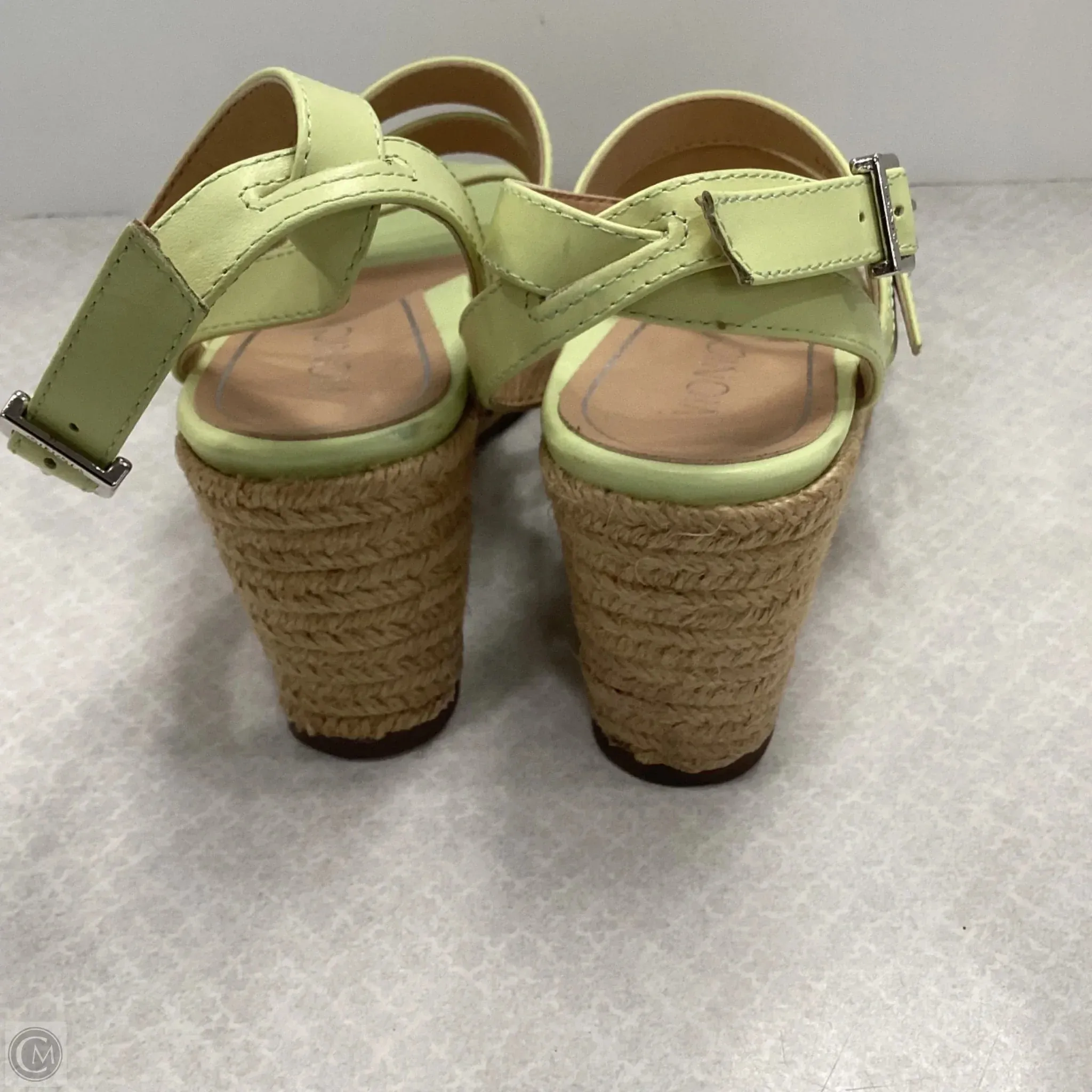 Sandals Heels Wedge By Vionic In Green, Size: 6.5