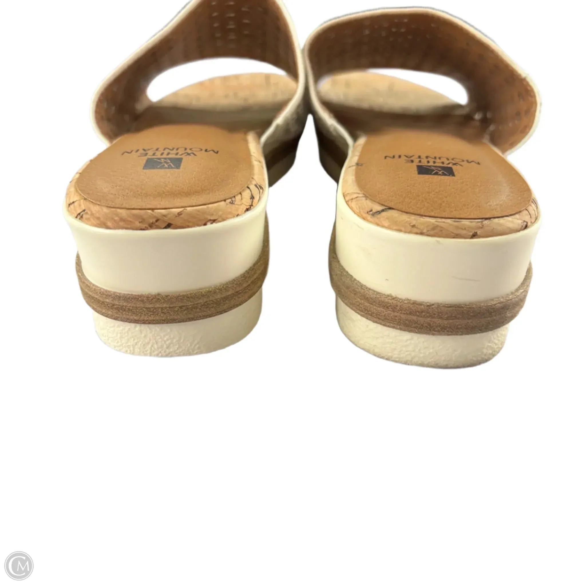 Sandals Heels Wedge By White Mountain In White, Size: 9