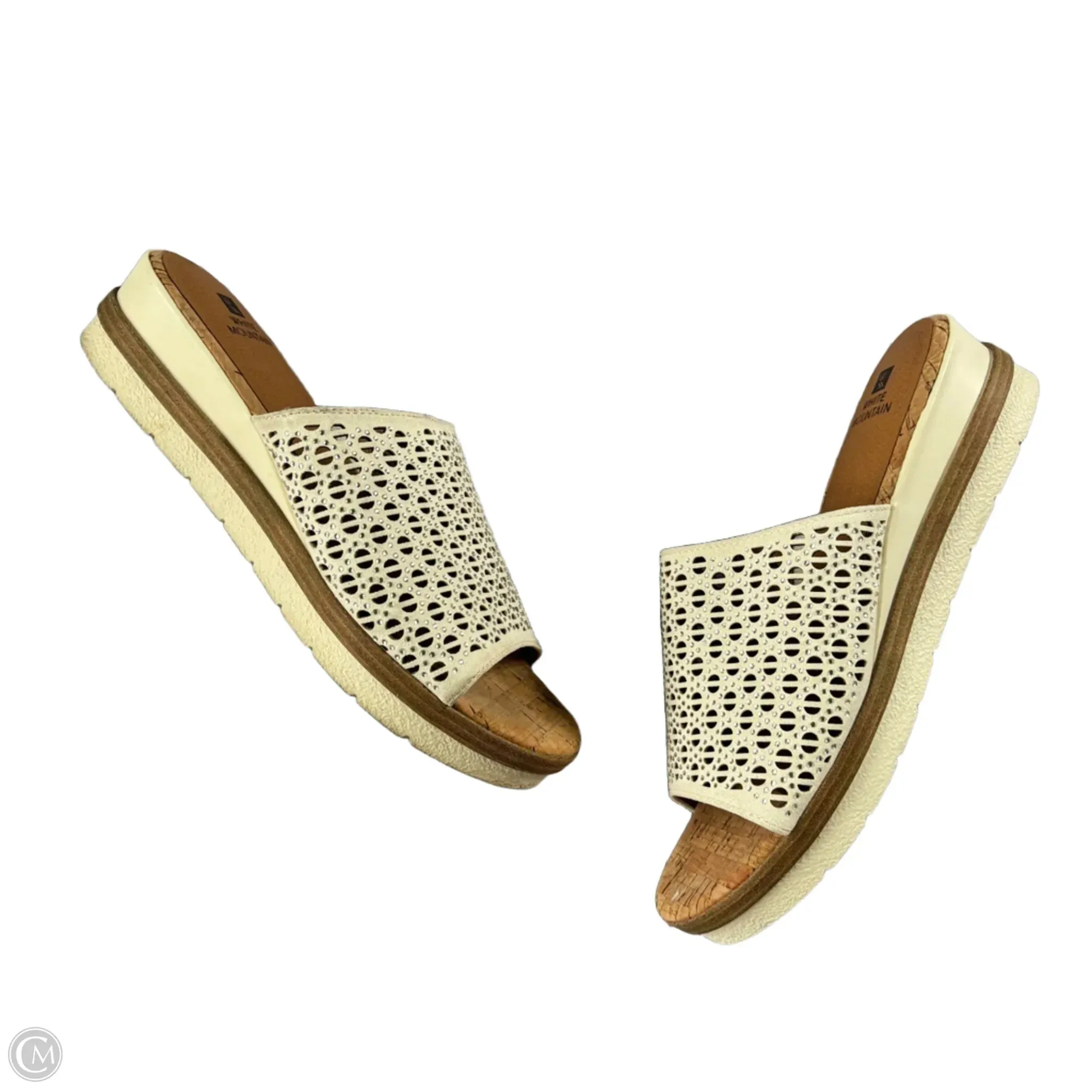 Sandals Heels Wedge By White Mountain In White, Size: 9
