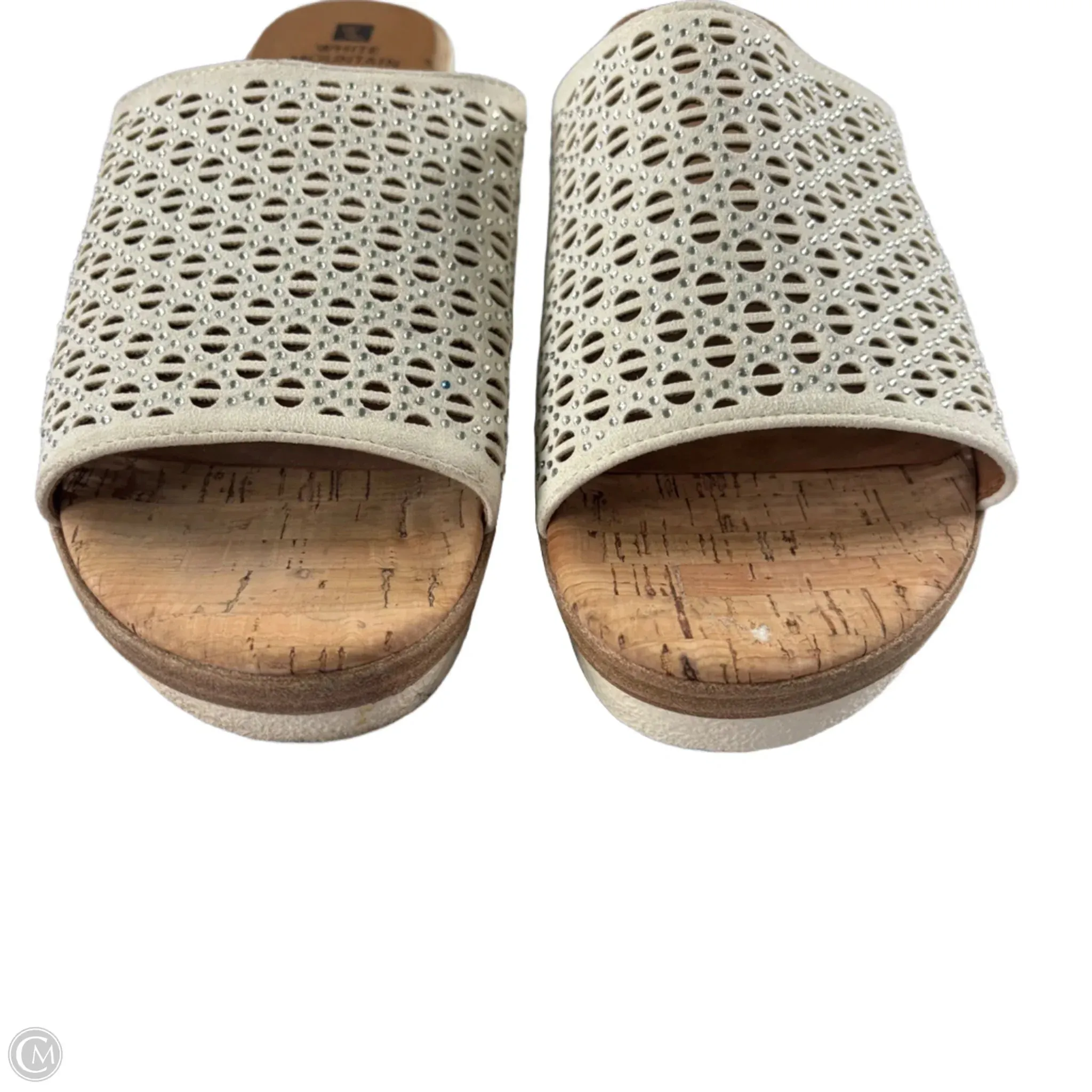 Sandals Heels Wedge By White Mountain In White, Size: 9