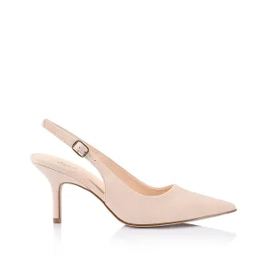 Shayley Slingback Stilettos - Stone Beige Nubuck