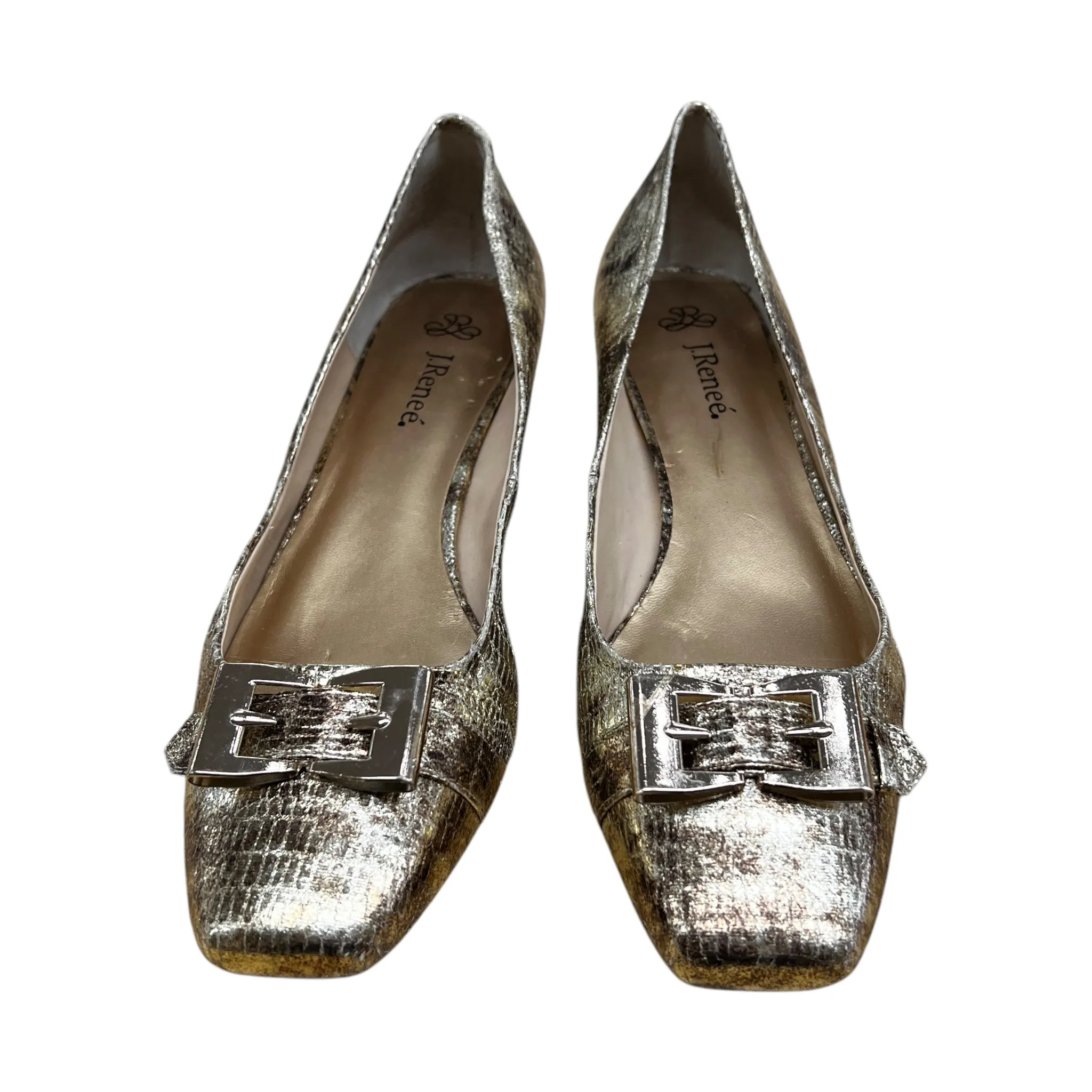 Shoes Heels Block By J Renee In Gold, Size:10.5