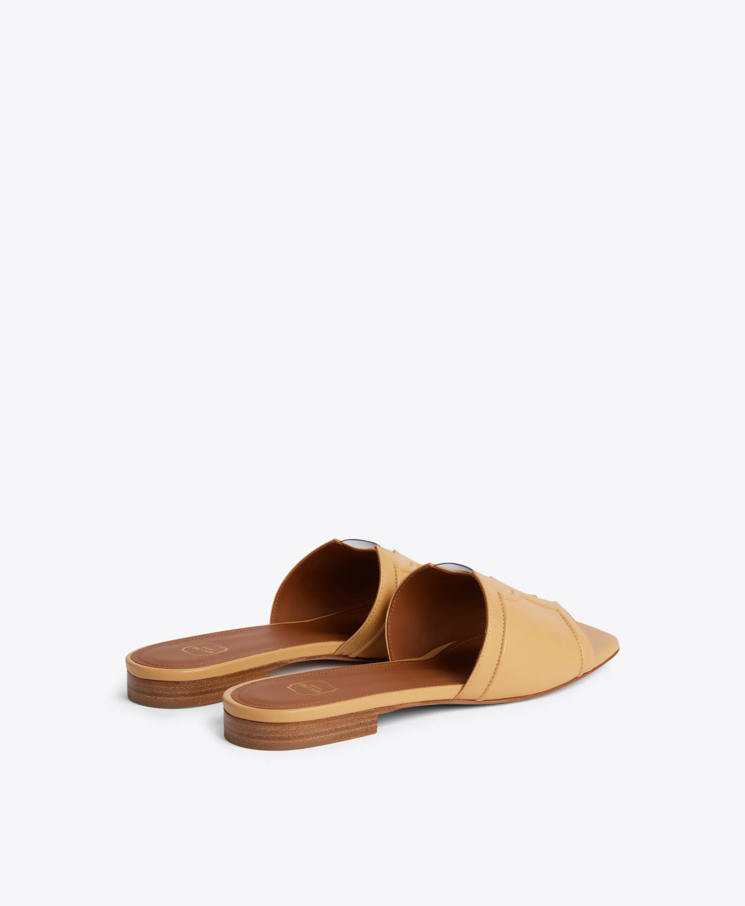 Silvia Yellow Leather Flat Sandals