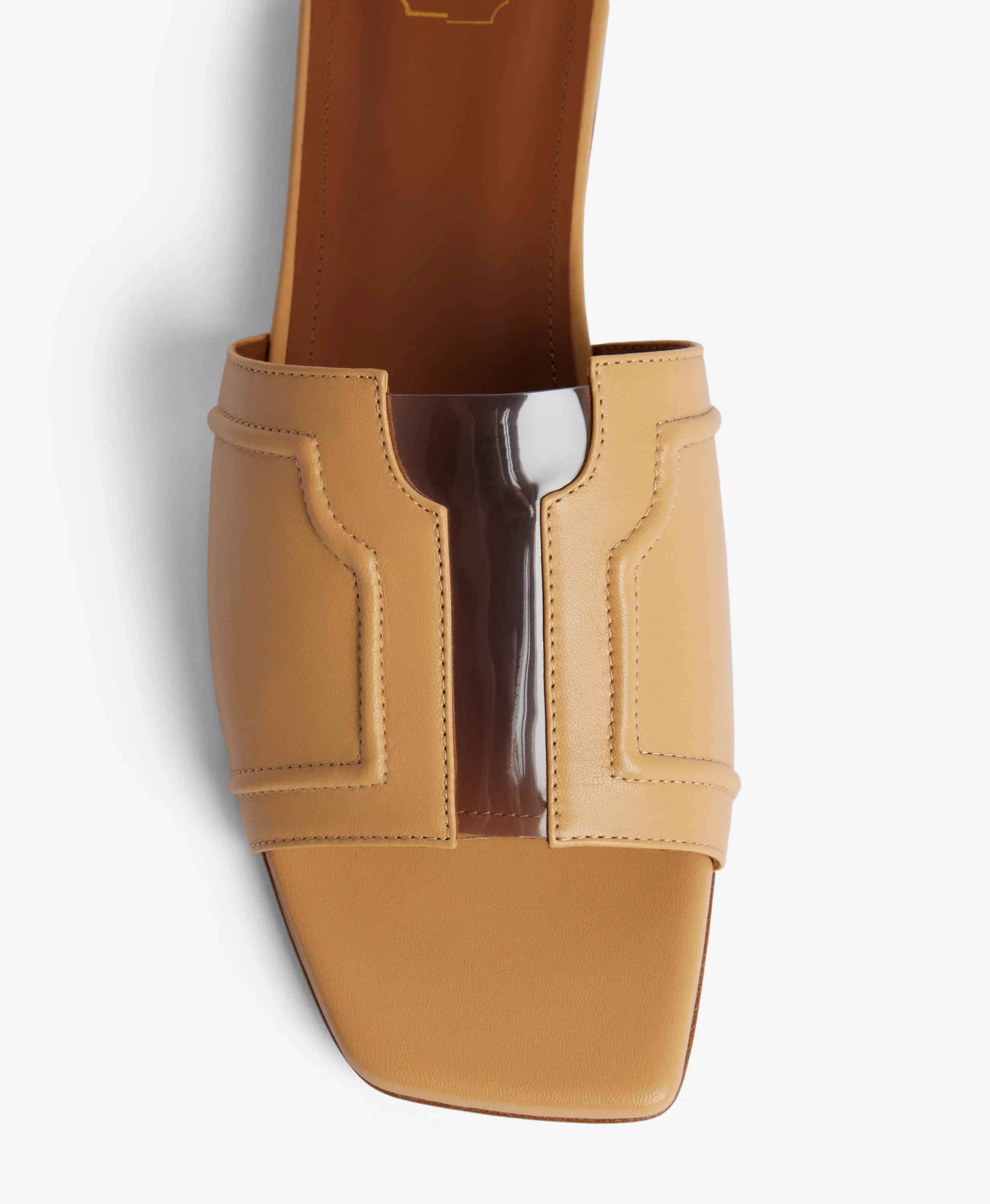 Silvia Yellow Leather Flat Sandals
