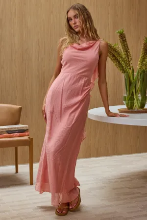 Soul Fires Ruffle Back Maxi Dress Guava