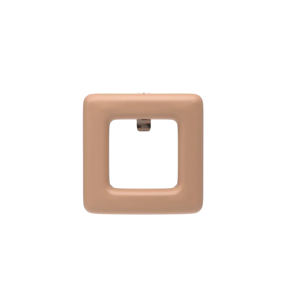 Square Latte Leather Toe Clip