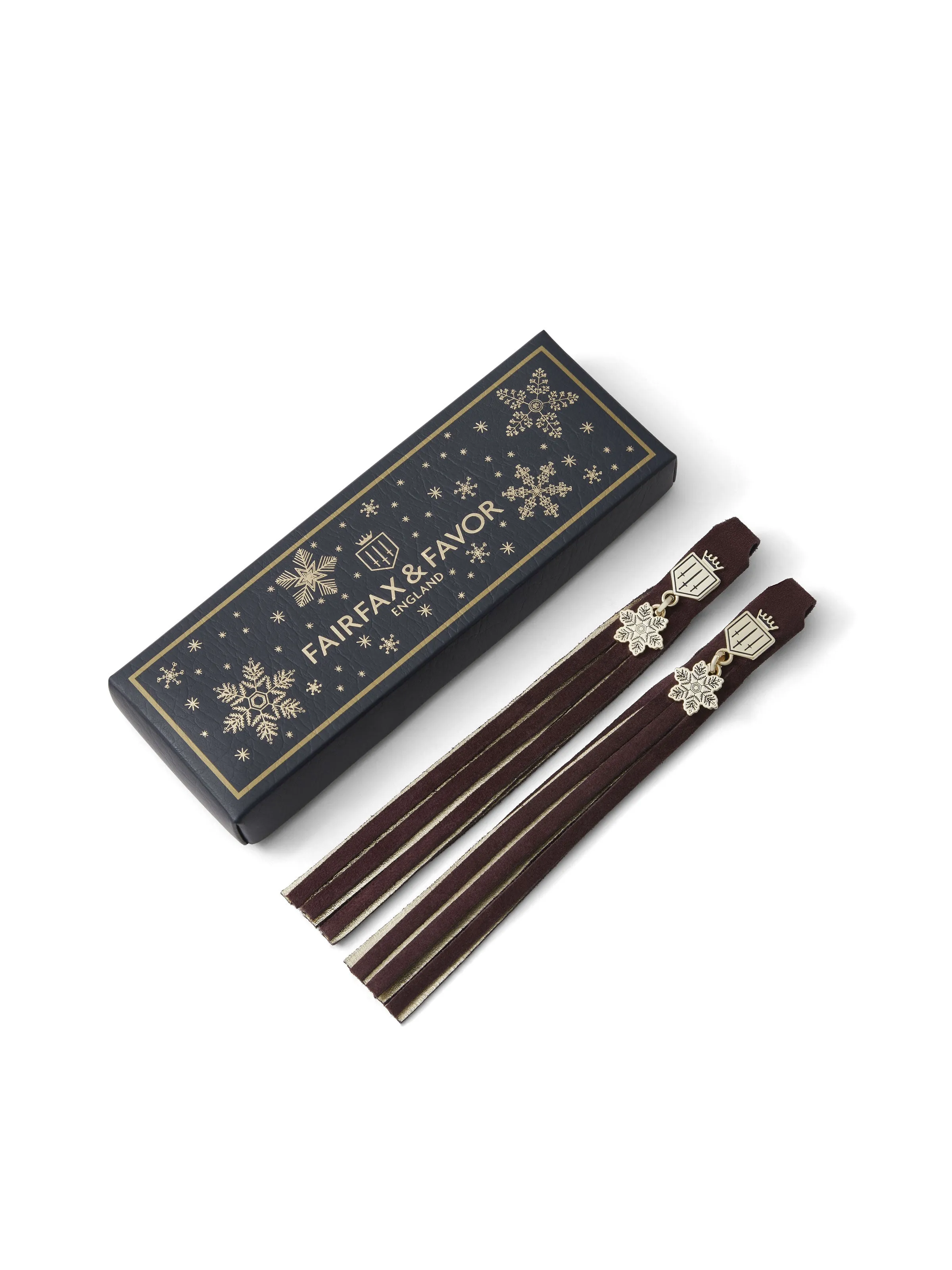 Suede Boot Tassels - Snowflake Charm Plum & Gold