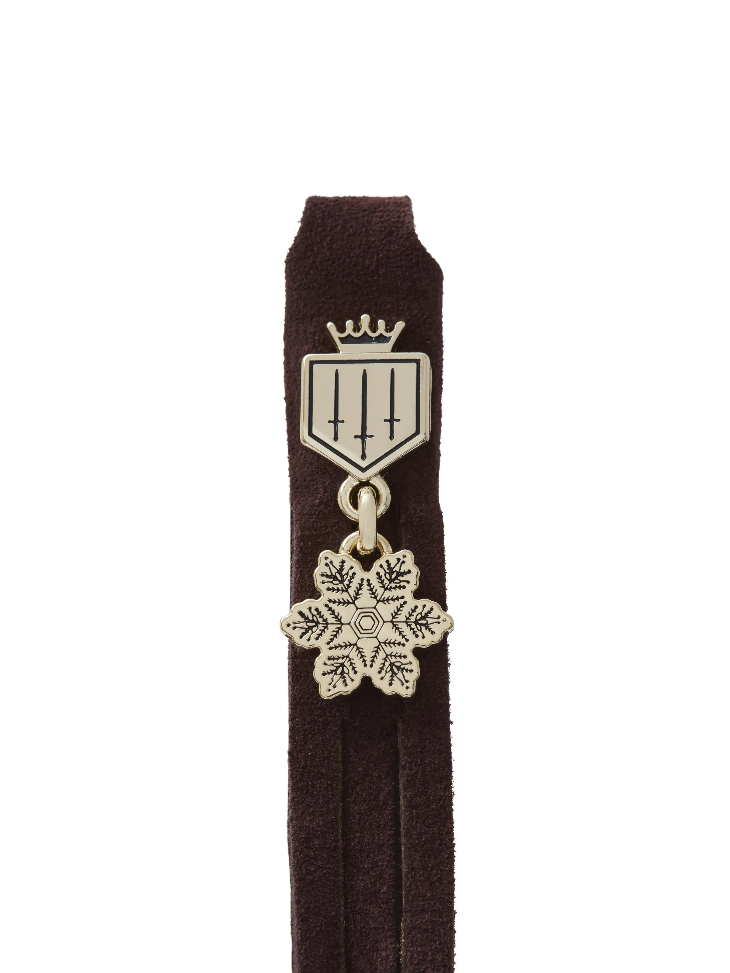 Suede Boot Tassels - Snowflake Charm Plum & Gold