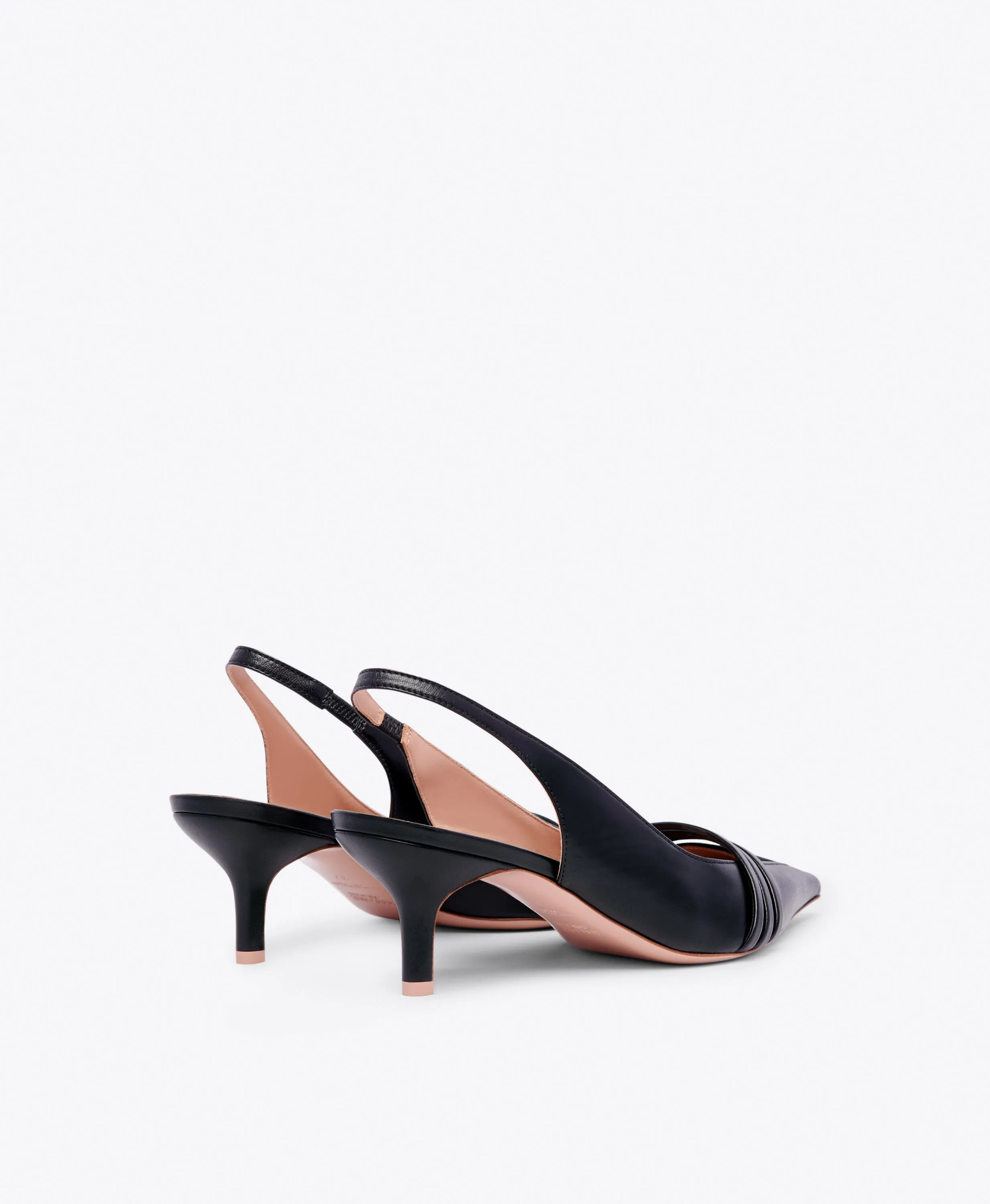 Tanner 45 Black Leather Slingbacks