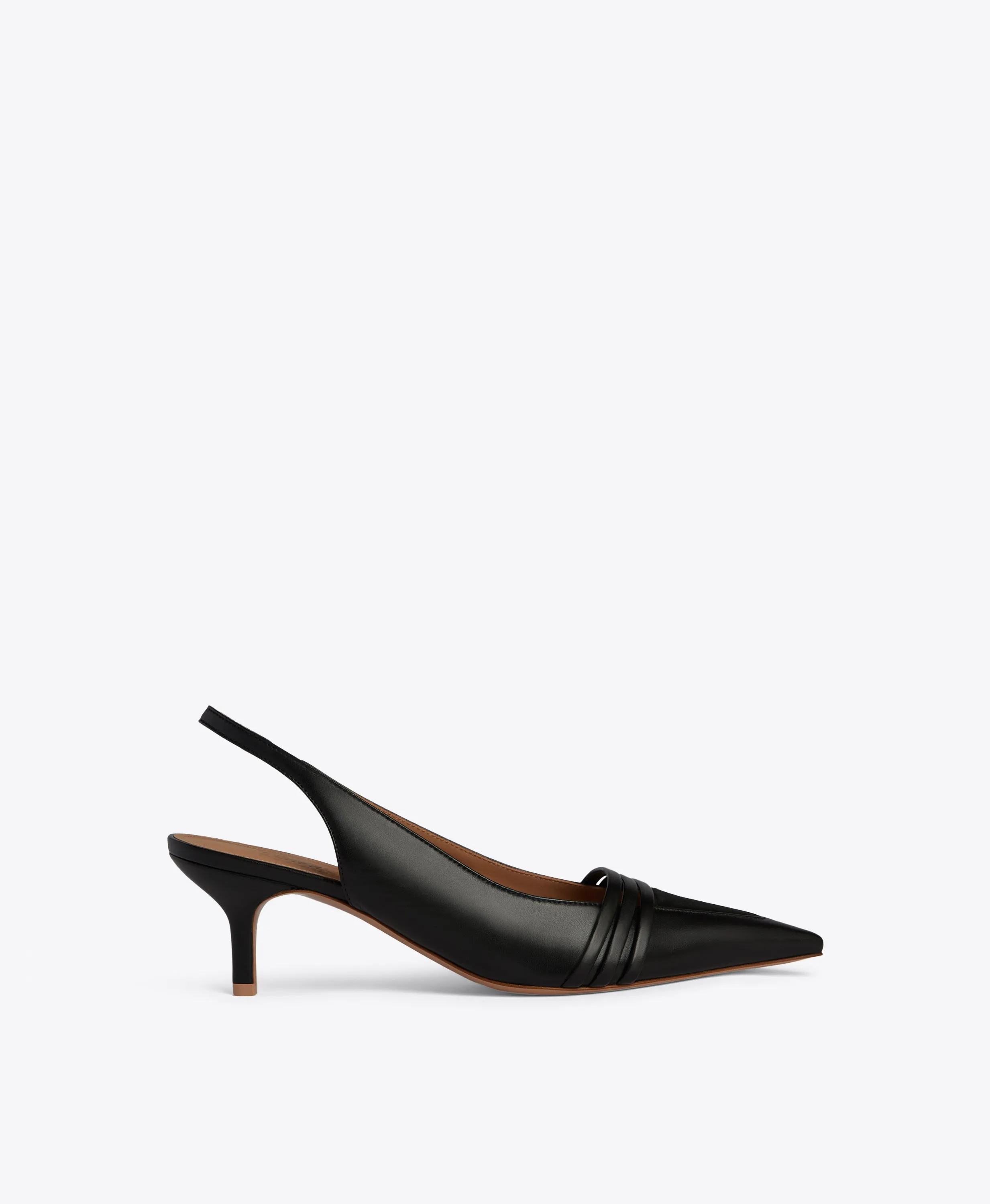 Tanner 45 Black Leather Slingbacks