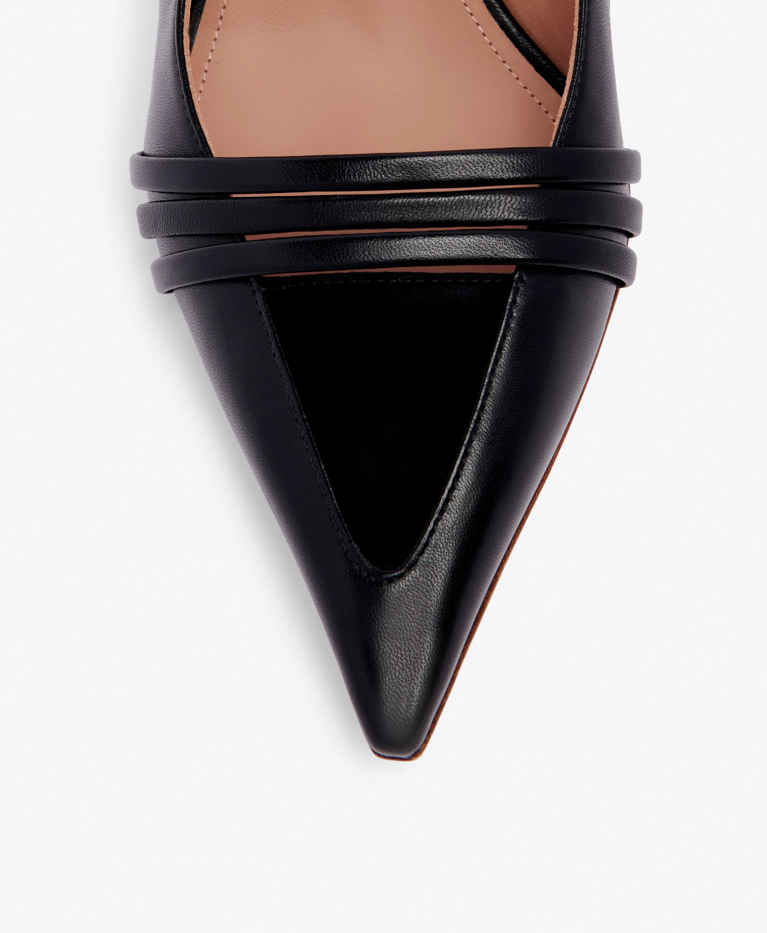 Tanner 45 Black Leather Slingbacks