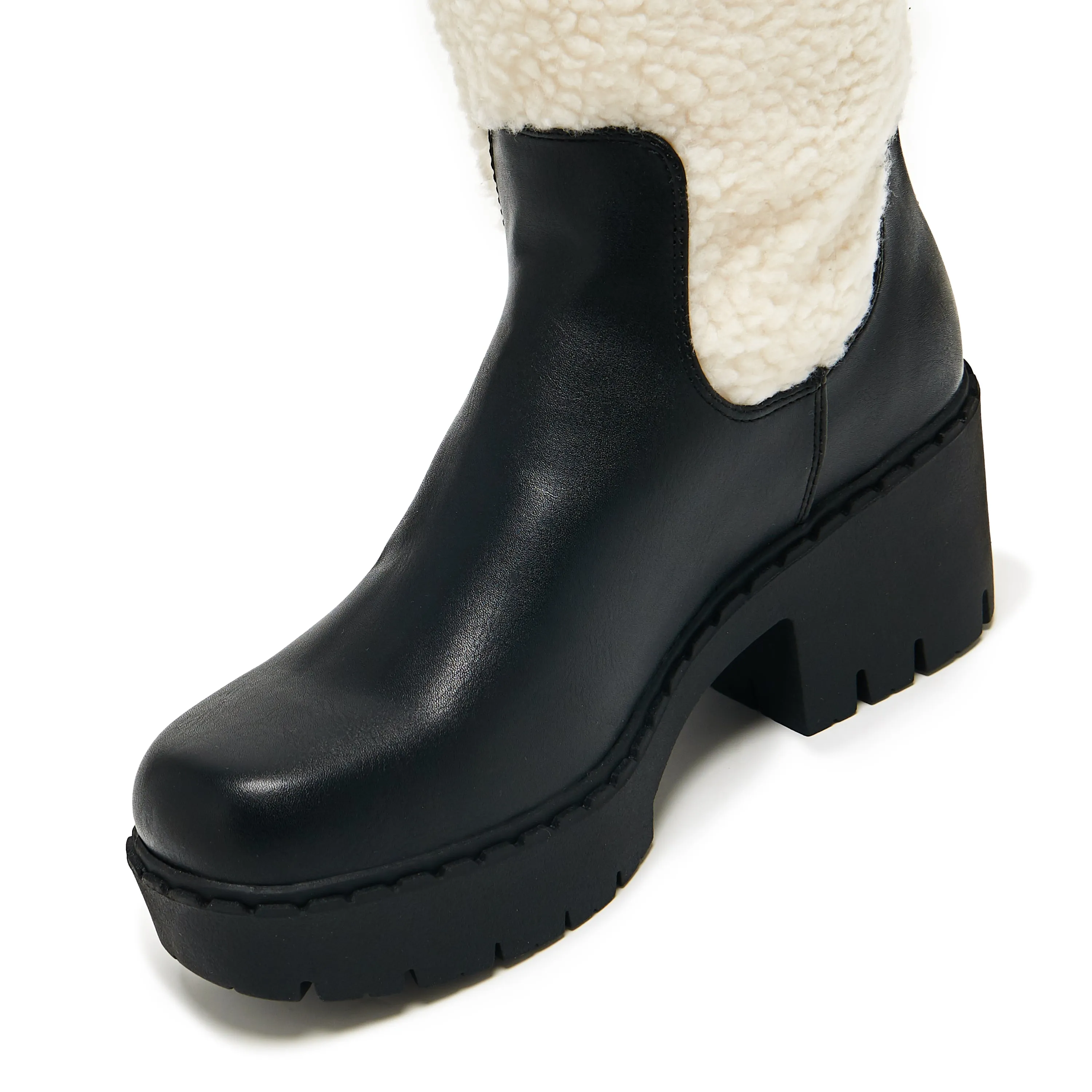 Texel Shearling Switch Boots - Black