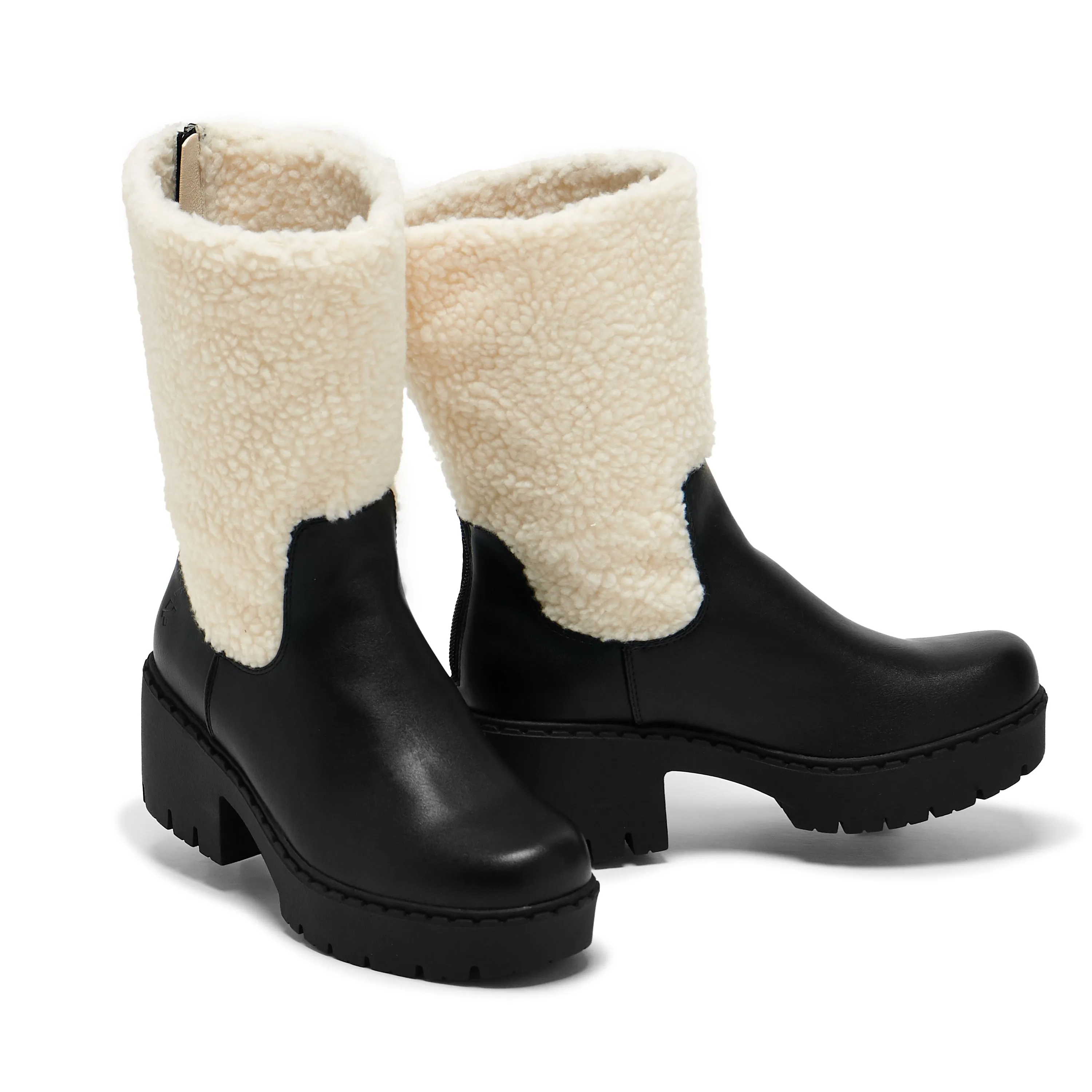 Texel Shearling Switch Boots - Black