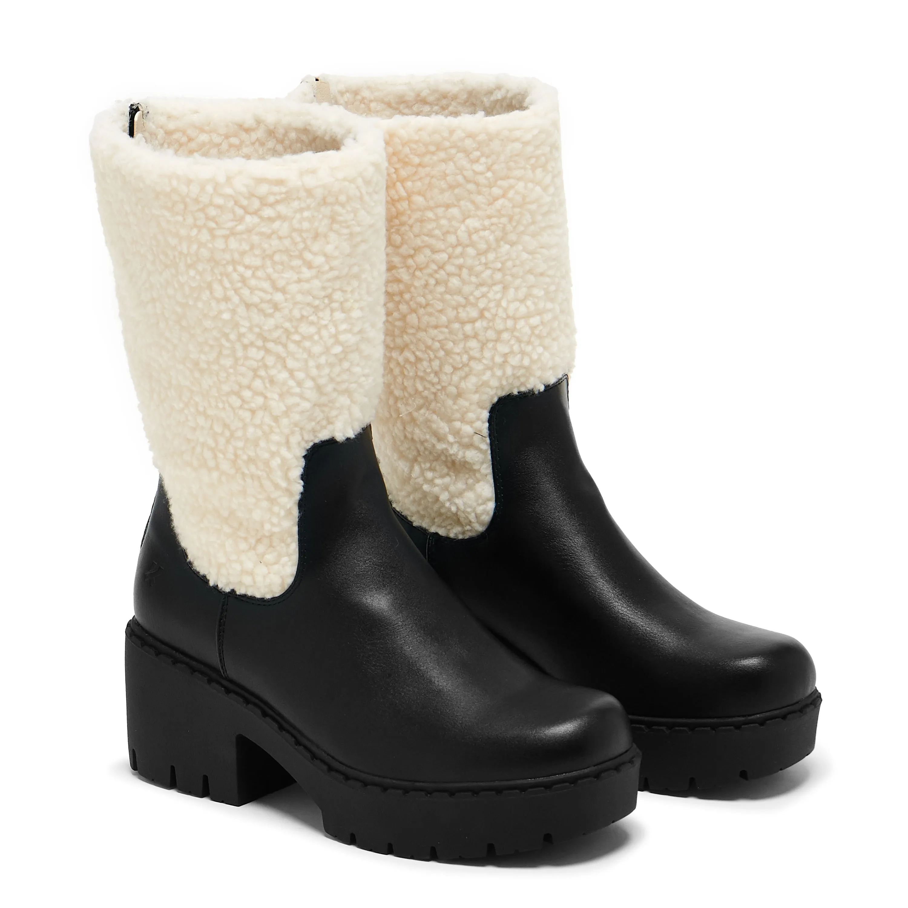 Texel Shearling Switch Boots - Black