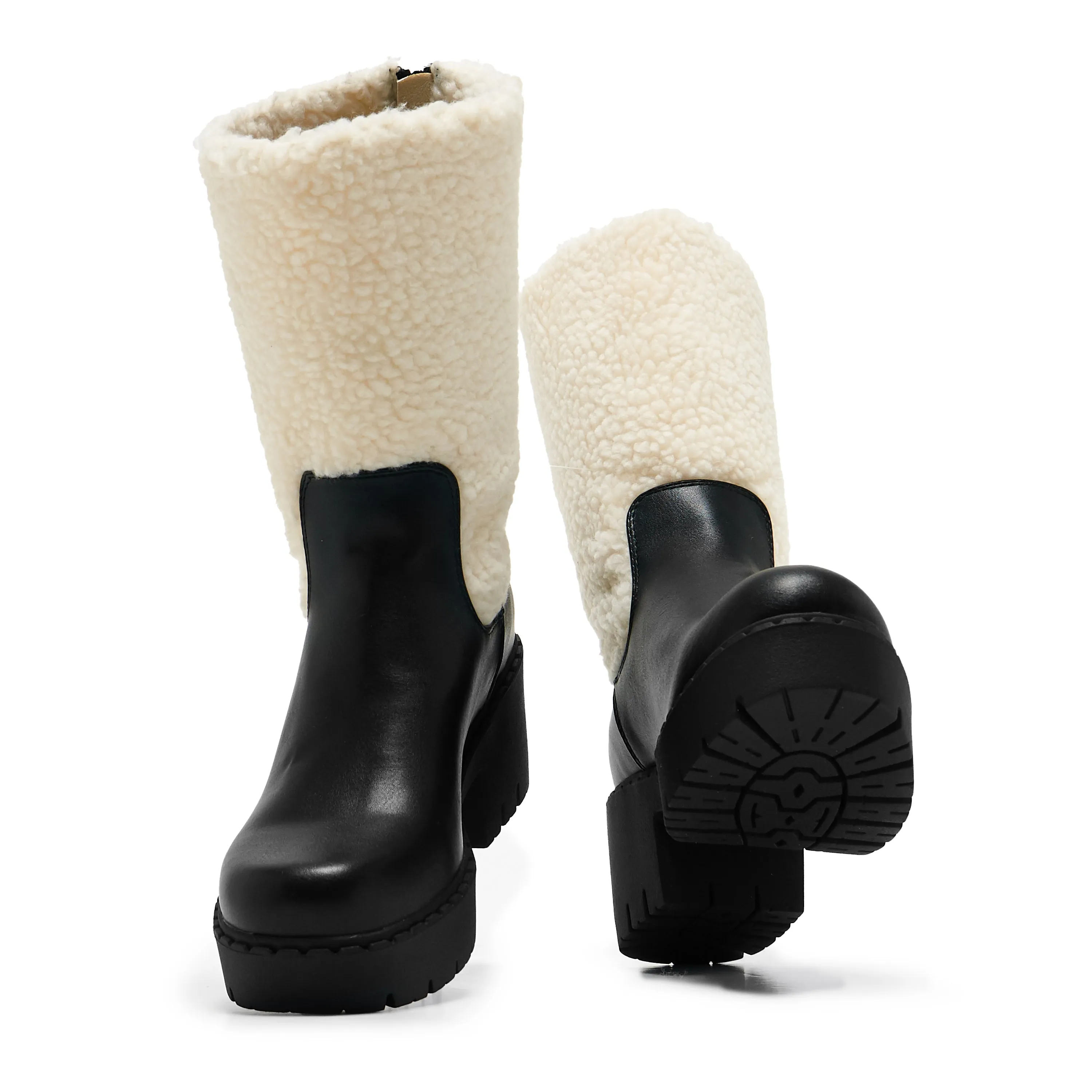 Texel Shearling Switch Boots - Black