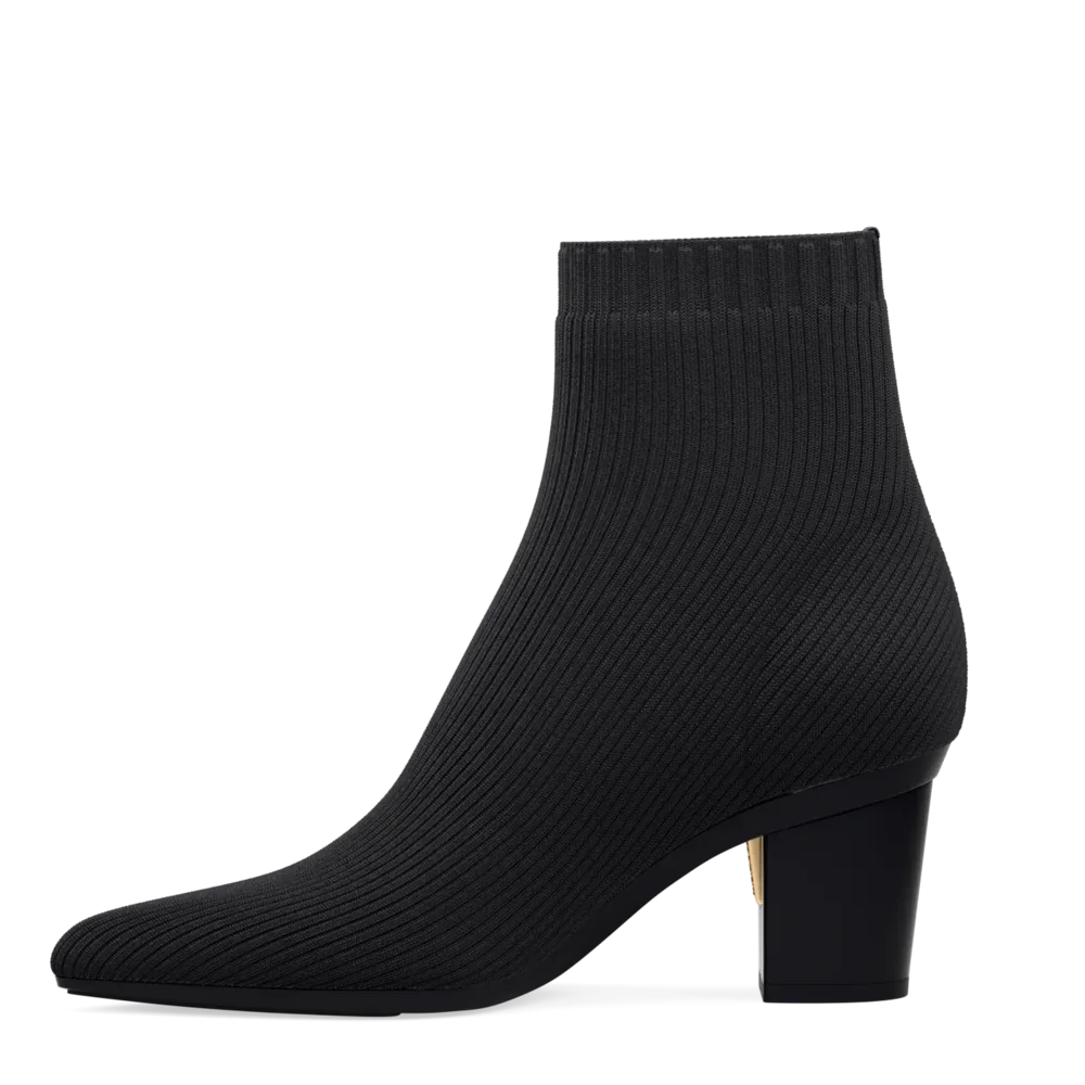 The Bootie - Coal Knit   Block Heel Kit 3 Coal - FINAL SALE