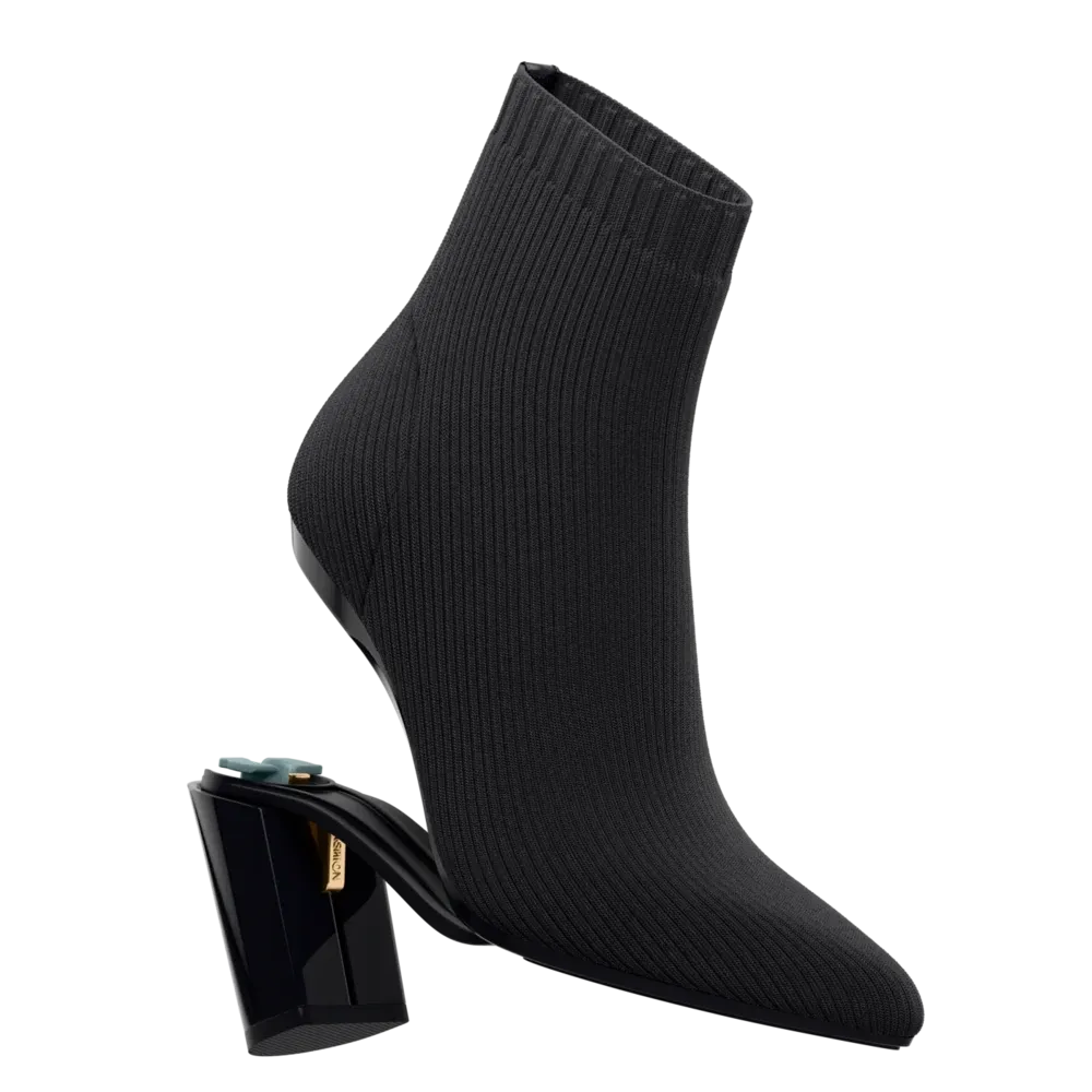 The Bootie - Coal Knit   Block Heel Kit 3 Coal - FINAL SALE