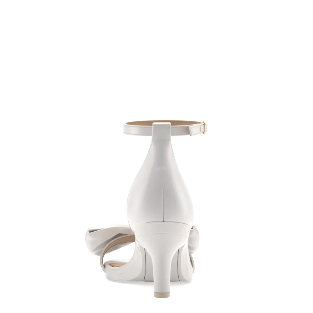 The Pashionista - White Satin Bow   Stiletto Heel Kit 3 White - FINAL SALE
