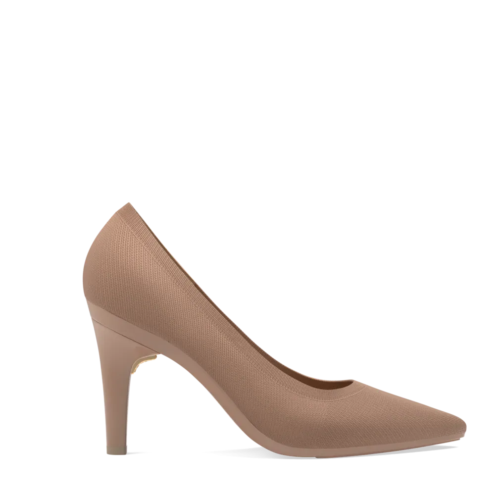 The Pump - Latte Knit   Stiletto Heel Kit 4 Latte - FINAL SALE
