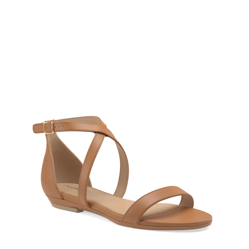 The Sandal - Whiskey Leather   Block Heel Kit 3 Whiskey