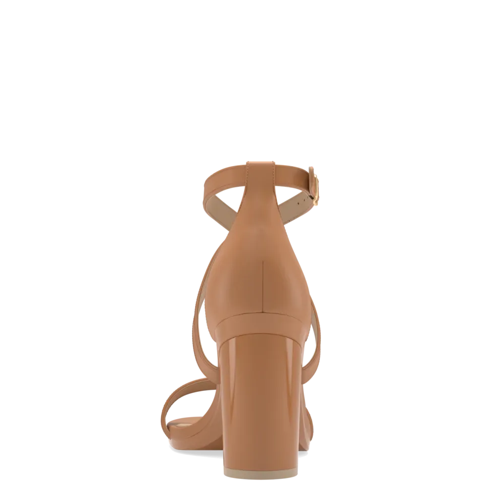 The Sandal - Whiskey Leather   Block Heel Kit 4 Whiskey