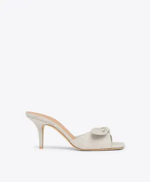 Vargas 70 Beige Linen Heeled Sandals