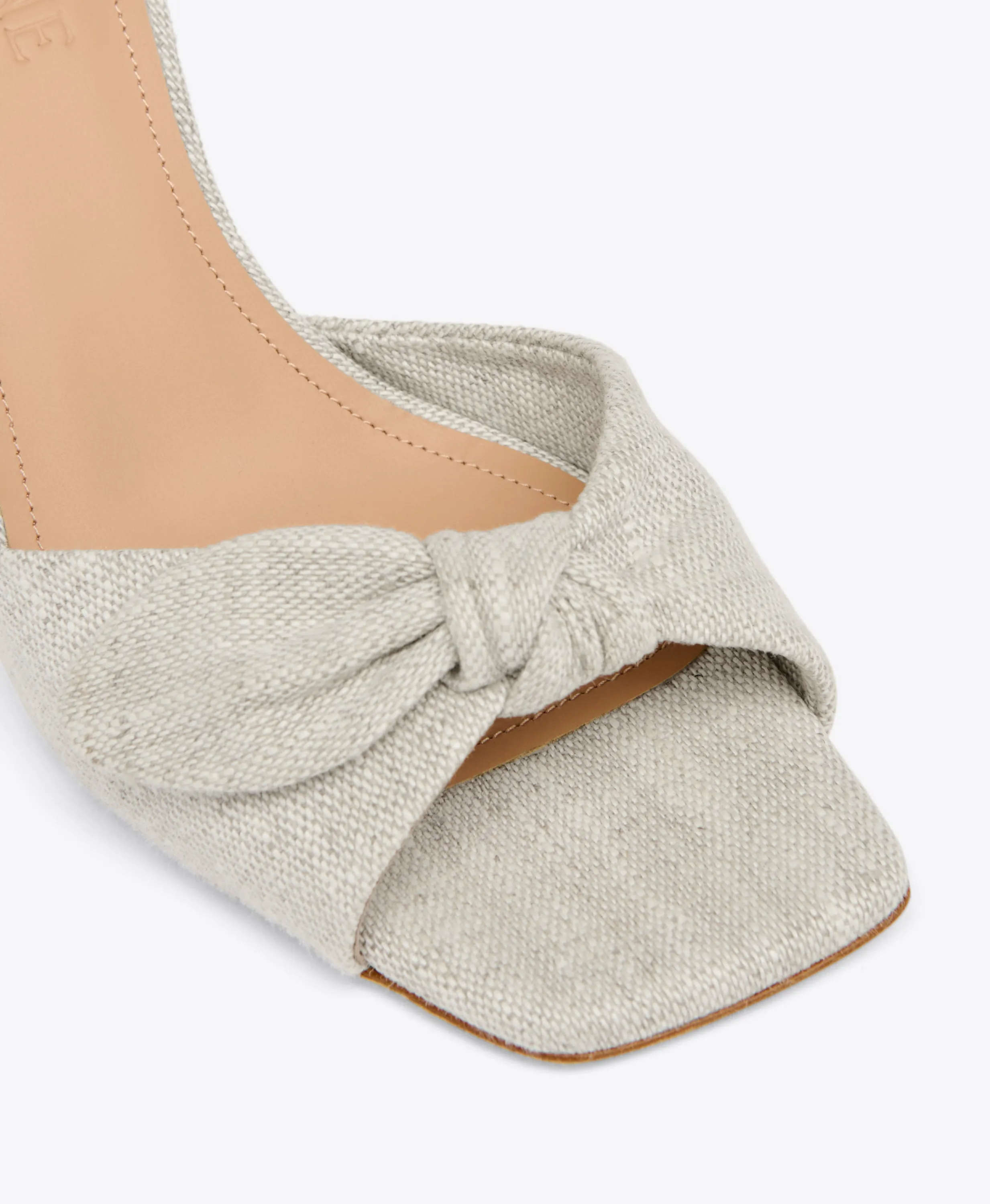 Vargas 70 Beige Linen Heeled Sandals