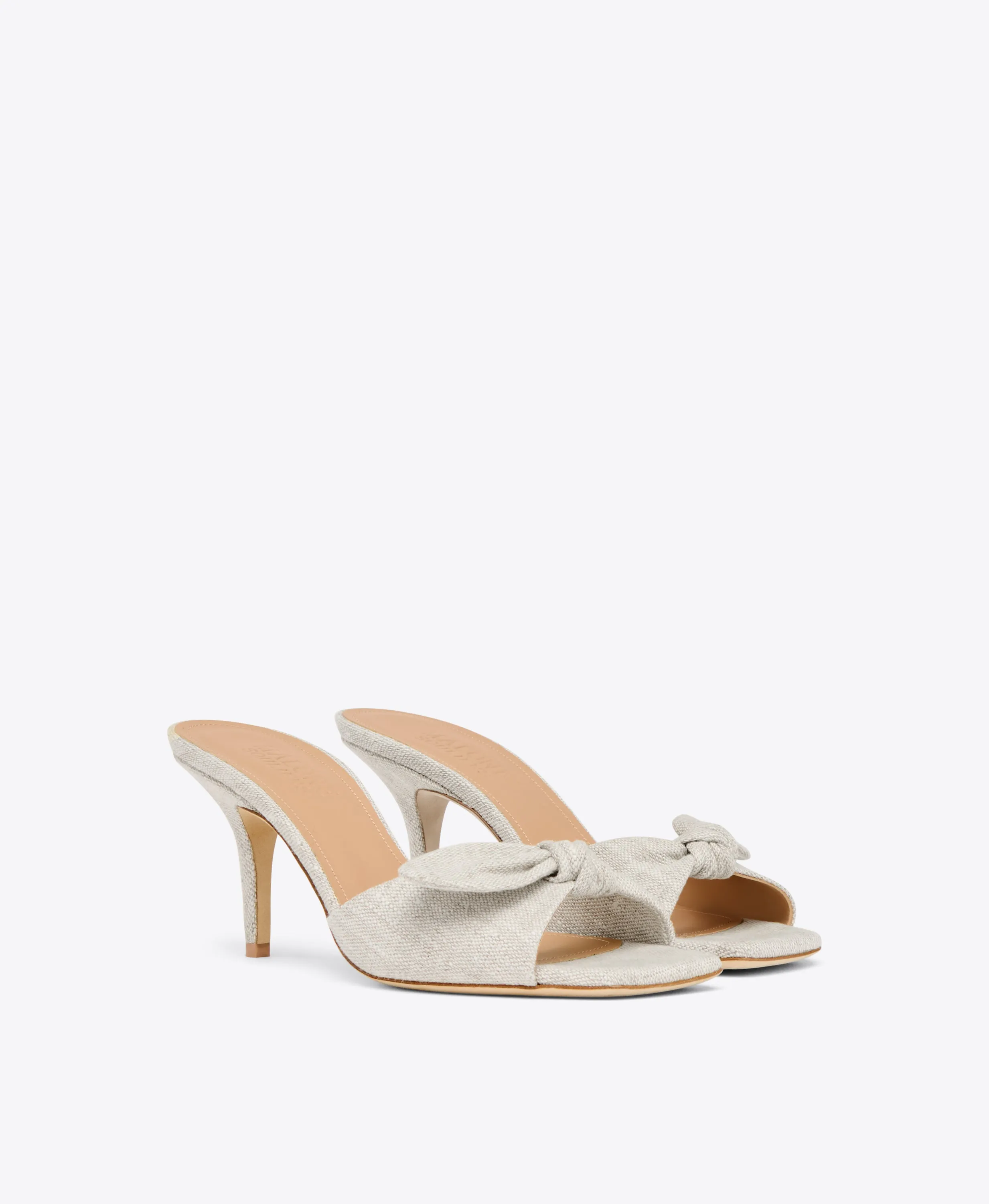 Vargas 70 Beige Linen Heeled Sandals