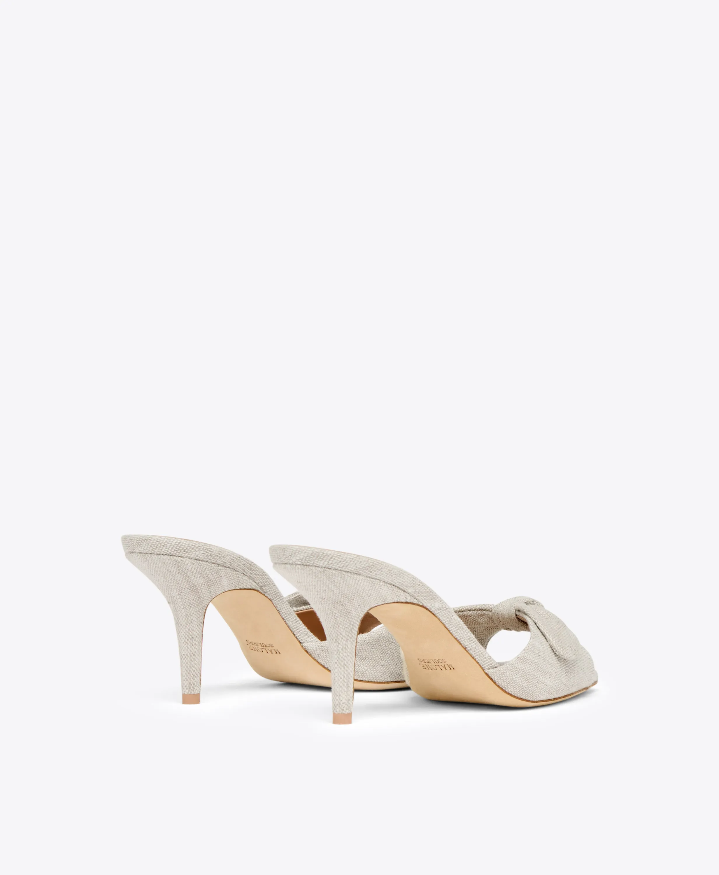 Vargas 70 Beige Linen Heeled Sandals